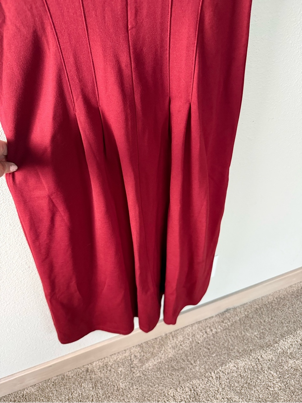 New J. Crew Nadia Ponte Sleeveless Dress Midi Bordeaux Berry Women’s Size Small - Picture 14 of 14